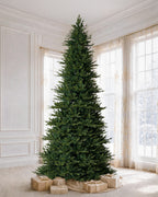 12' EverJoy Pre-Lit Fir Artificial Christmas Tree with 850 Warm White & Color LED Lights