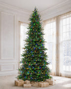 12' EverJoy Pre-Lit Fir Artificial Christmas Tree with 850 Warm White & Color LED Lights