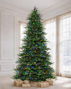 12' EverJoy Pre-Lit Fir Artificial Christmas Tree with 850 Warm White & Color LED Lights