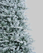 12' FirstSnow Light Flocked Fir Artificial Christmas Tree with 850 Warm White LED Lights