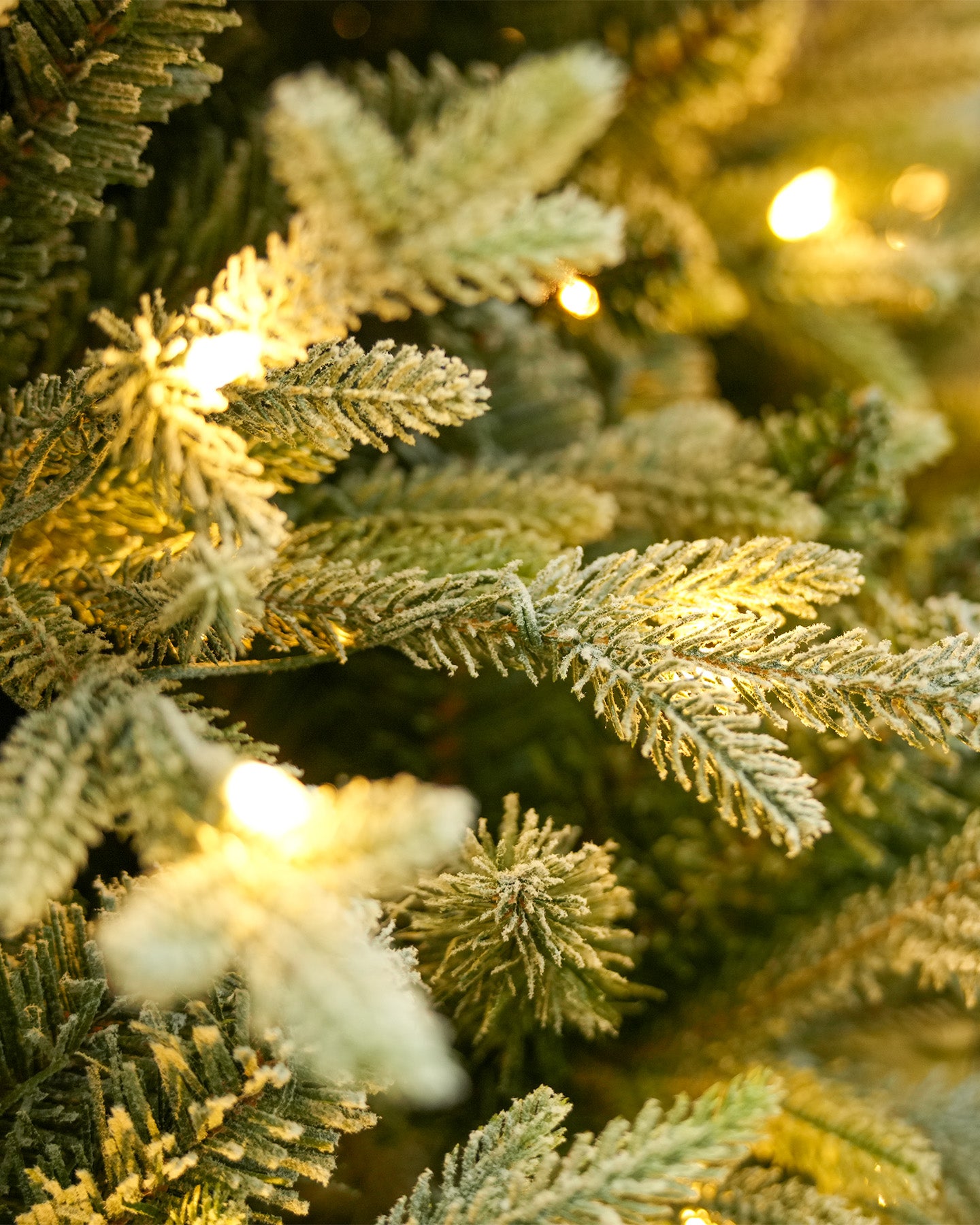 9' FirstSnow Light Flocked Fir Artificial Christmas Tree with 600 Warm White LED Lights