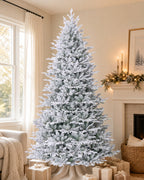7.5' FirstSnow Light Flocked Fir Artificial Christmas Tree with 450 Warm White LED Lights