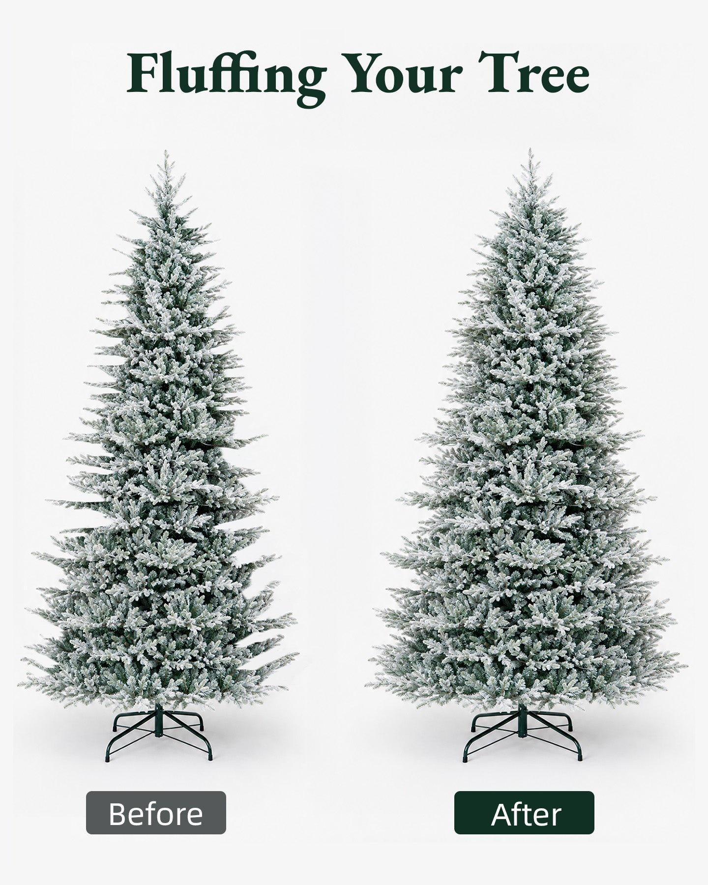 7.5' FirstSnow Light Flocked Fir Artificial Christmas Tree with 450 Warm White LED Lights