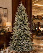 7.5' FirstSnow Light Flocked Fir Artificial Christmas Tree with 450 Warm White LED Lights