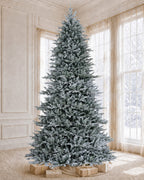 7.5' FirstSnow Light Flocked Fir Artificial Christmas Tree with 450 Warm White LED Lights