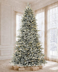 7.5' FirstSnow Light Flocked Fir Artificial Christmas Tree with 450 Warm White LED Lights