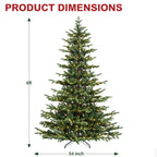 Vivatrees 6FT 7.5FT Artificial Christmas Tree Prelit With Metal Stand, Warm White Lights Hinged Branches Xmas Tree for Home Office Decor Green