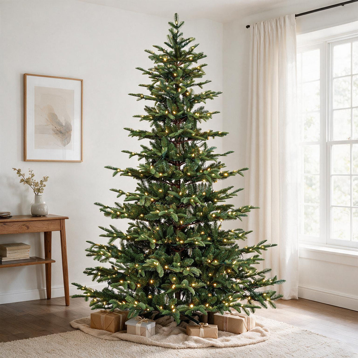 6 Ft Sparse Mixed-Tip Pre-Lit Artificial Christmas Tree with 330 Warm White LED Lights