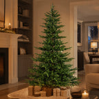 7.5 Ft Sparse Mixed-Tip Pre-Lit Artificial Christmas Tree with 450 Warm White LED Lights