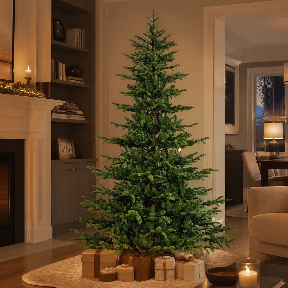 7.5 Ft Sparse Mixed-Tip Pre-Lit Artificial Christmas Tree with 450 Warm White LED Lights