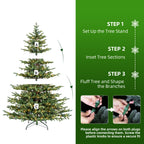 6 Ft Sparse Mixed-Tip Pre-Lit Artificial Christmas Tree with 330 Warm White LED Lights