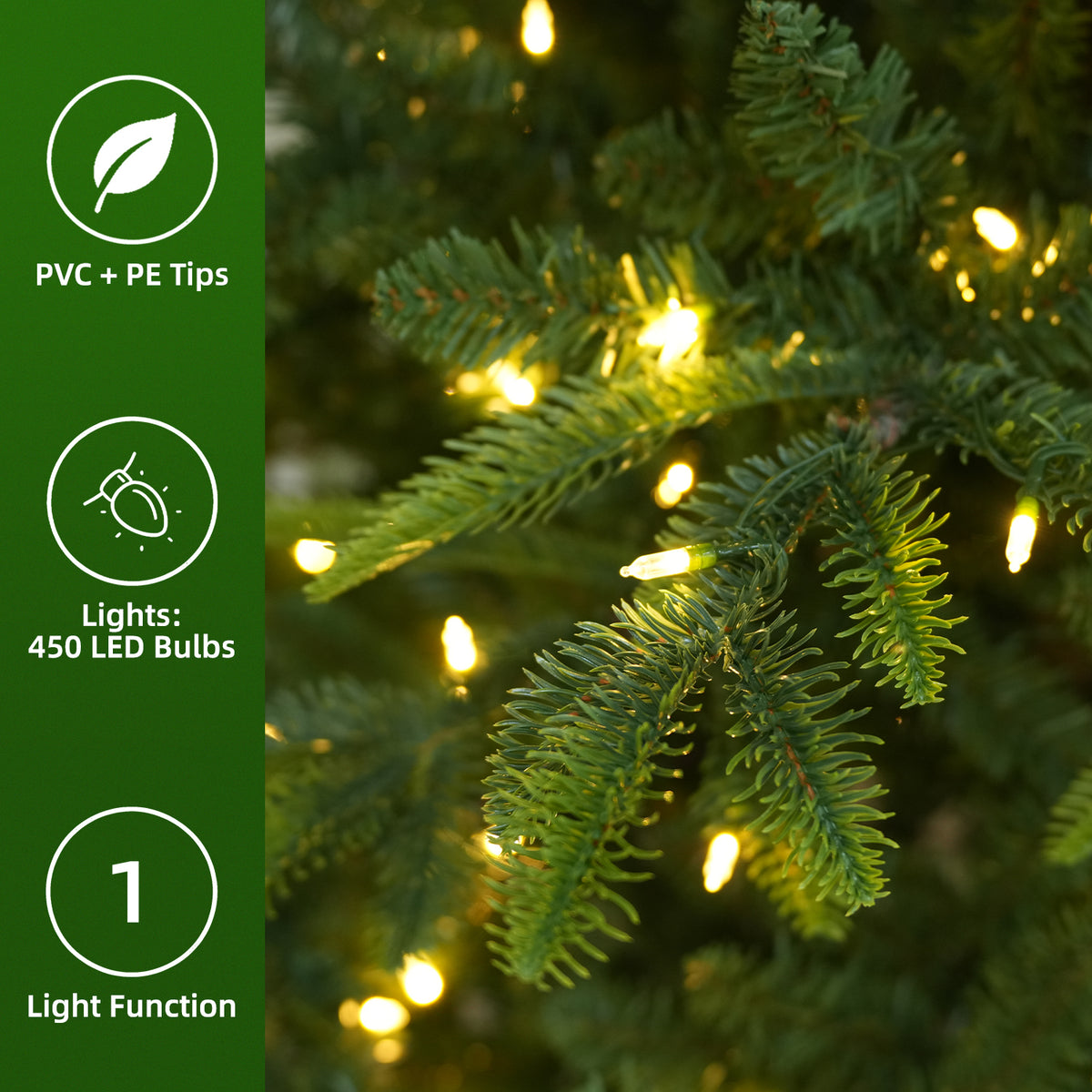 6 Ft Sparse Mixed-Tip Pre-Lit Artificial Christmas Tree with 330 Warm White LED Lights