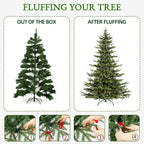 6 Ft Sparse Mixed-Tip Pre-Lit Artificial Christmas Tree with 330 Warm White LED Lights