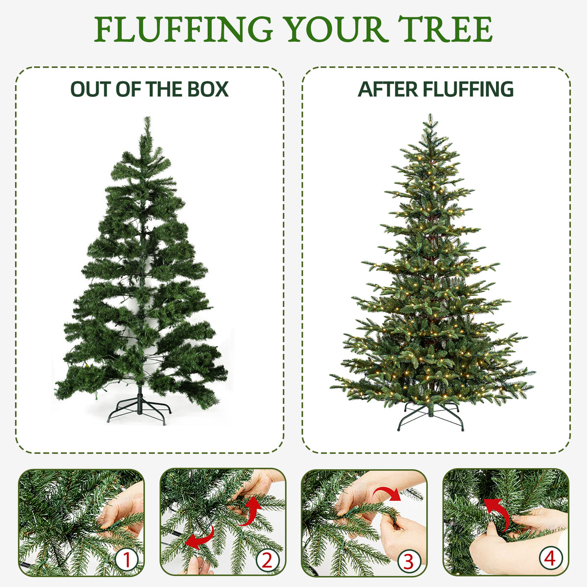 6 Ft Sparse Mixed-Tip Pre-Lit Artificial Christmas Tree with 330 Warm White LED Lights