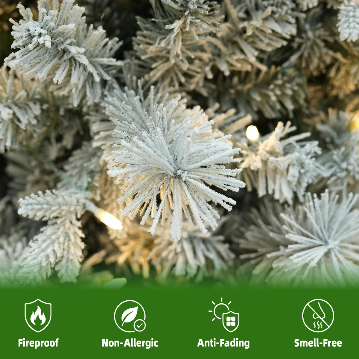 7.5 Ft Slim Lightly Flocked Mixed-Tip Pre-Lit Artificial Christmas Tree with Warm White LED Lights