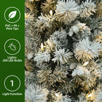 7.5 Ft Slim Lightly Flocked Mixed-Tip Pre-Lit Artificial Christmas Tree with Warm White LED Lights