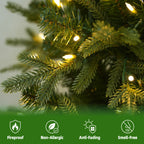 6 Ft Slim Mixed-Tip Pre-Lit Artificial Christmas Tree with Warm White LED Lights
