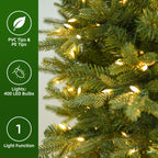 7.5 Ft Slim Mixed-Tip Pre-Lit Artificial Christmas Tree with Warm White LED Lights