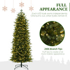 7.5 Ft Slim Mixed-Tip Pre-Lit Artificial Christmas Tree with Warm White LED Lights