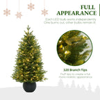 3' Merriglen Potted Fir Pre-Lit Artificial Christmas Tree with Warm White Lights