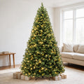 7 Ft Classic Green Pre-Lit Artificial Christmas Tree with 300 Warm White Lights