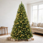 7 Ft Classic Green Pre-Lit Artificial Christmas Tree with 300 Warm White Lights