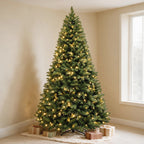 7 Ft Classic Green Pre-Lit Artificial Christmas Tree with 300 Warm White Lights