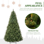 7 Ft Classic Green Pre-Lit Artificial Christmas Tree with 300 Warm White Lights