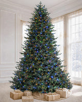 7.5' Everglow Pre-Lit Balsam Fir Artificial Christmas Tree with 1,050 Warm White & Color LED Lights