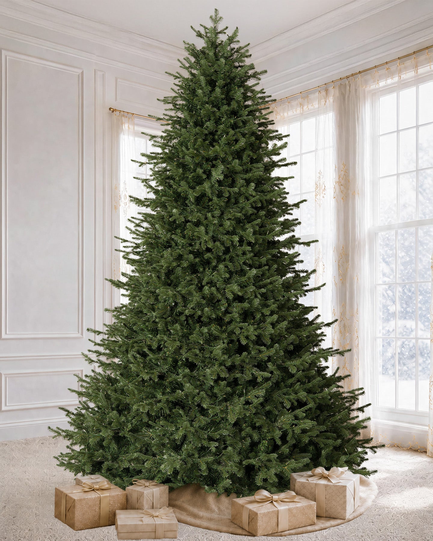 7.5' Everglow Pre-Lit Balsam Fir Artificial Christmas Tree with 1,050 Warm White & Color LED Lights