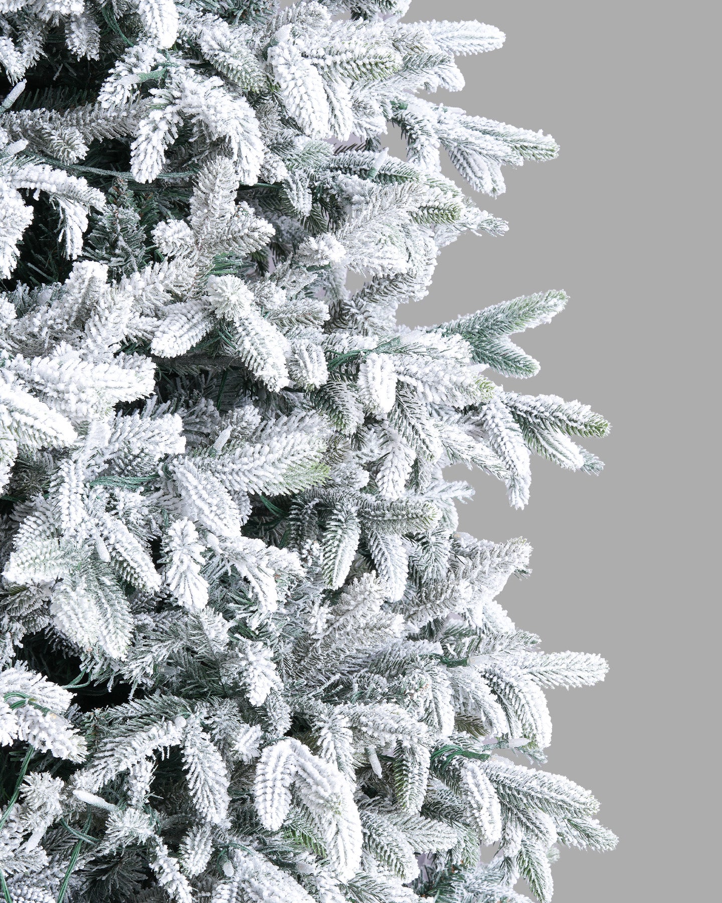 9' Frostwood Pre-Lit Flocked Fraser Fir Artificial Christmas Tree with 1050 Warm White & Color LED Lights
