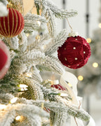 9' Frostwood Pre-Lit Flocked Fraser Fir Artificial Christmas Tree with 1050 Warm White & Color LED Lights