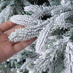 9' Frostwood Pre-Lit Flocked Fraser Fir Artificial Christmas Tree with 1050 Warm White & Color LED Lights