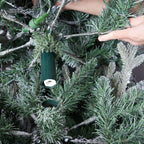 9' Frostwood Pre-Lit Flocked Fraser Fir Artificial Christmas Tree with 1050 Warm White & Color LED Lights