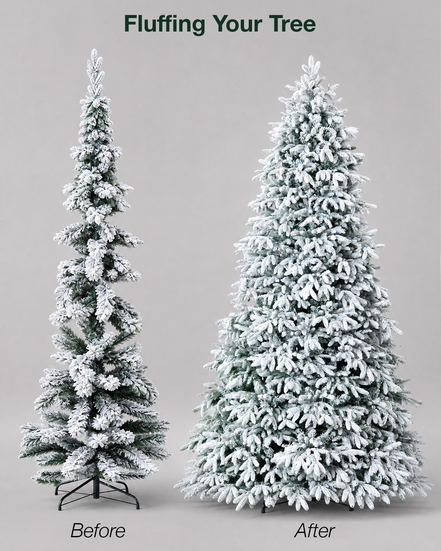 9' Frostwood Pre-Lit Flocked Fraser Fir Artificial Christmas Tree with 1050 Warm White & Color LED Lights
