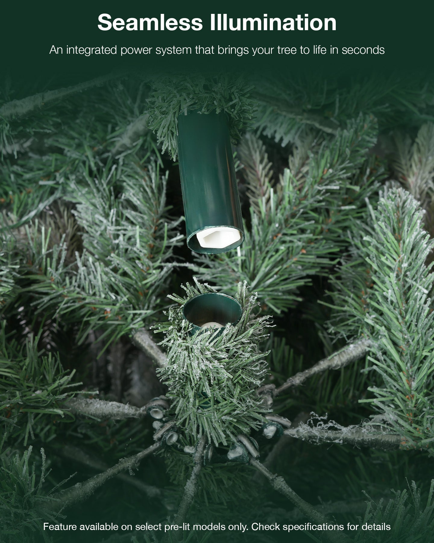 9' Frostwood Pre-Lit Flocked Fraser Fir Artificial Christmas Tree with 1050 Warm White & Color LED Lights