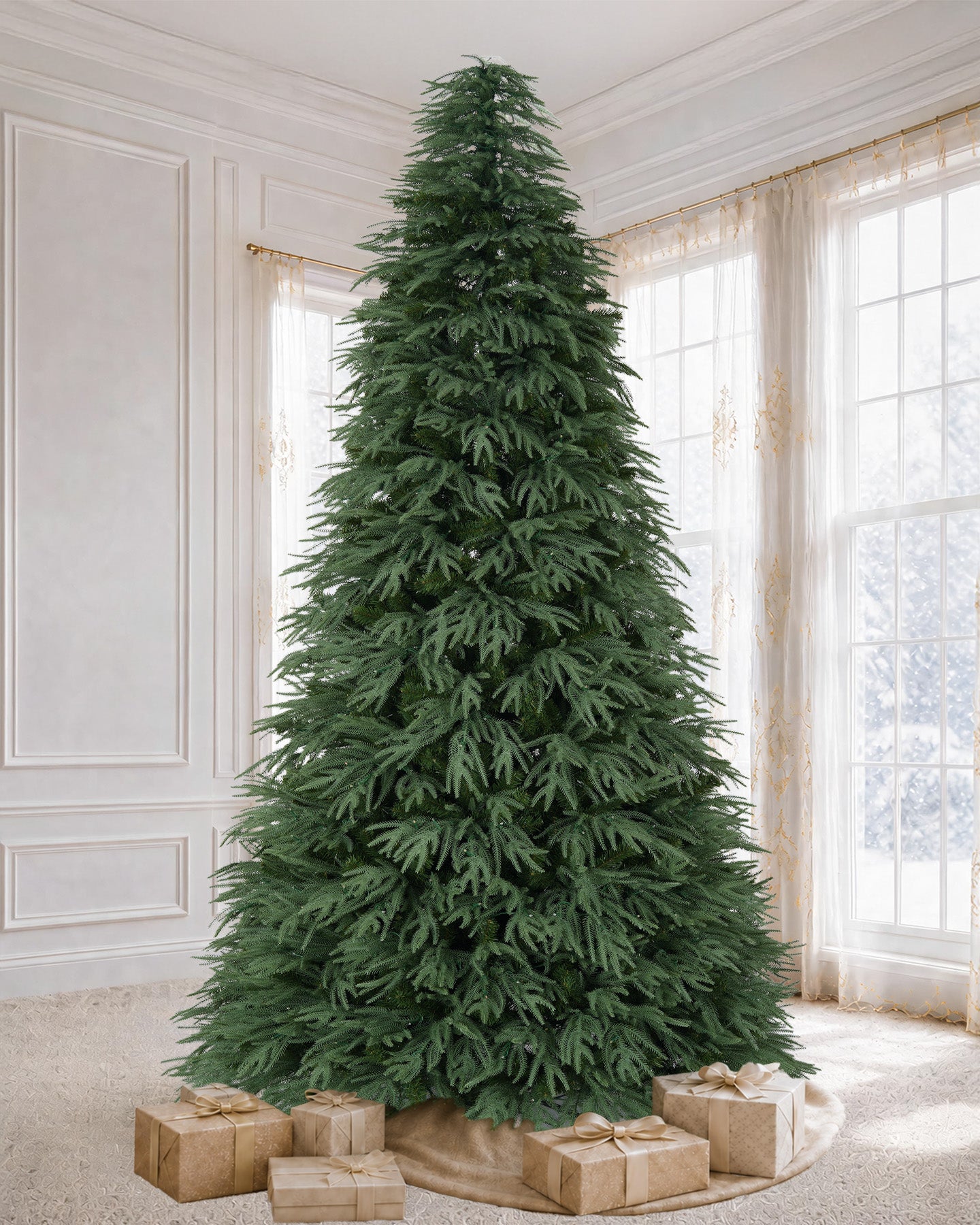 7.5' Northwood  Pre-Lit Fir Artificial Christmas Tree with 550 Warm White & Color LED Lights