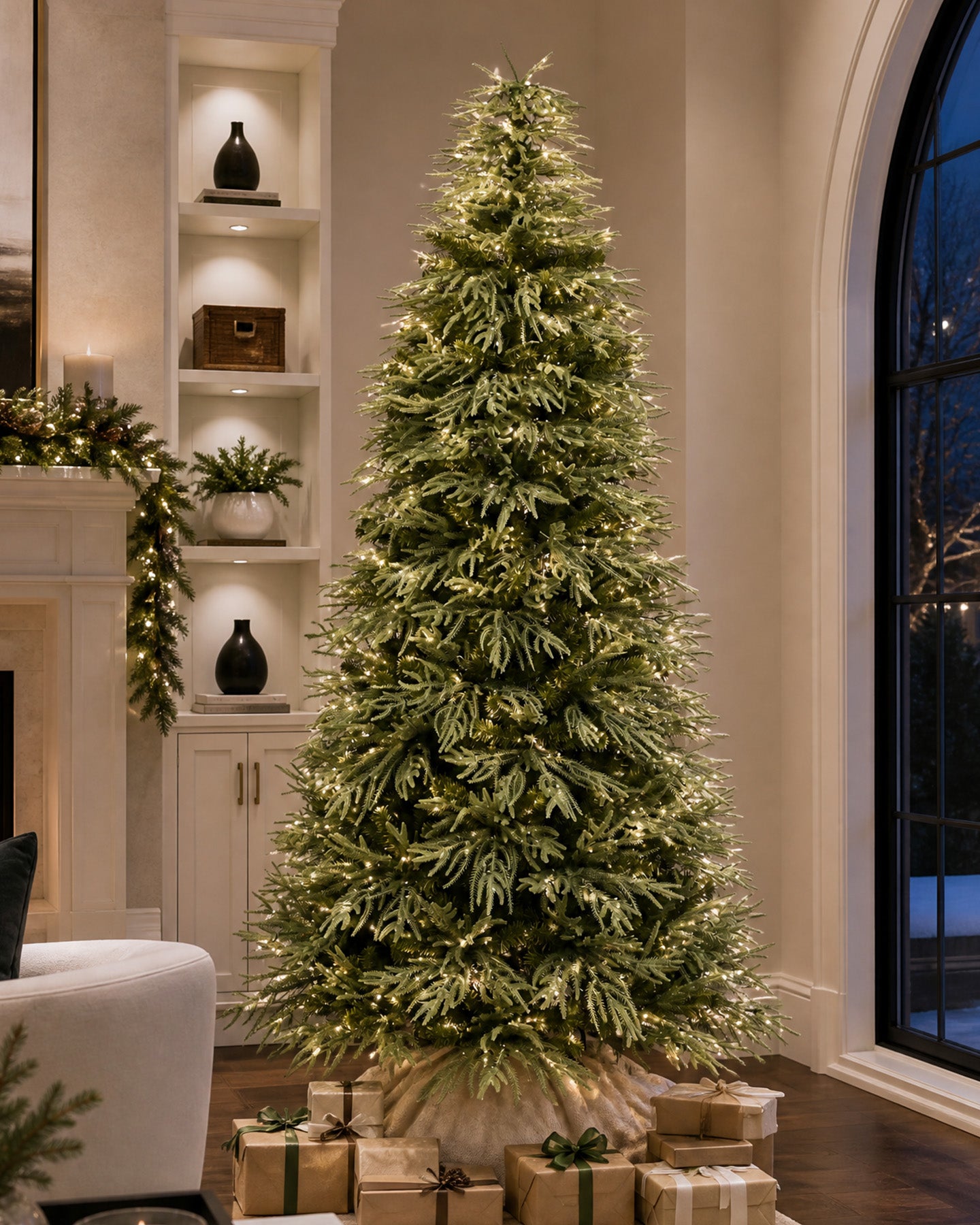 7.5' Northwood  Pre-Lit Fir Artificial Christmas Tree with 550 Warm White & Color LED Lights