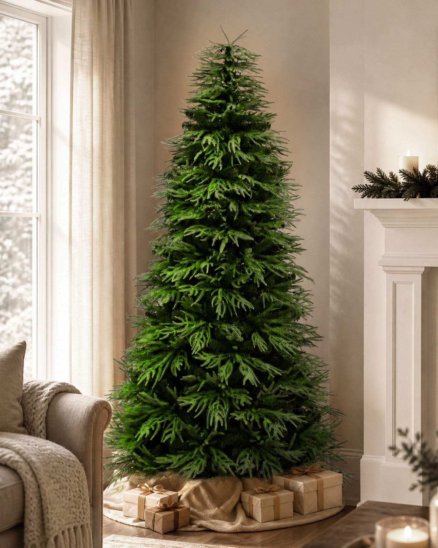 9' Northwood  Pre-Lit Fir Artificial Christmas Tree with 700 Warm White & Color LED Lights