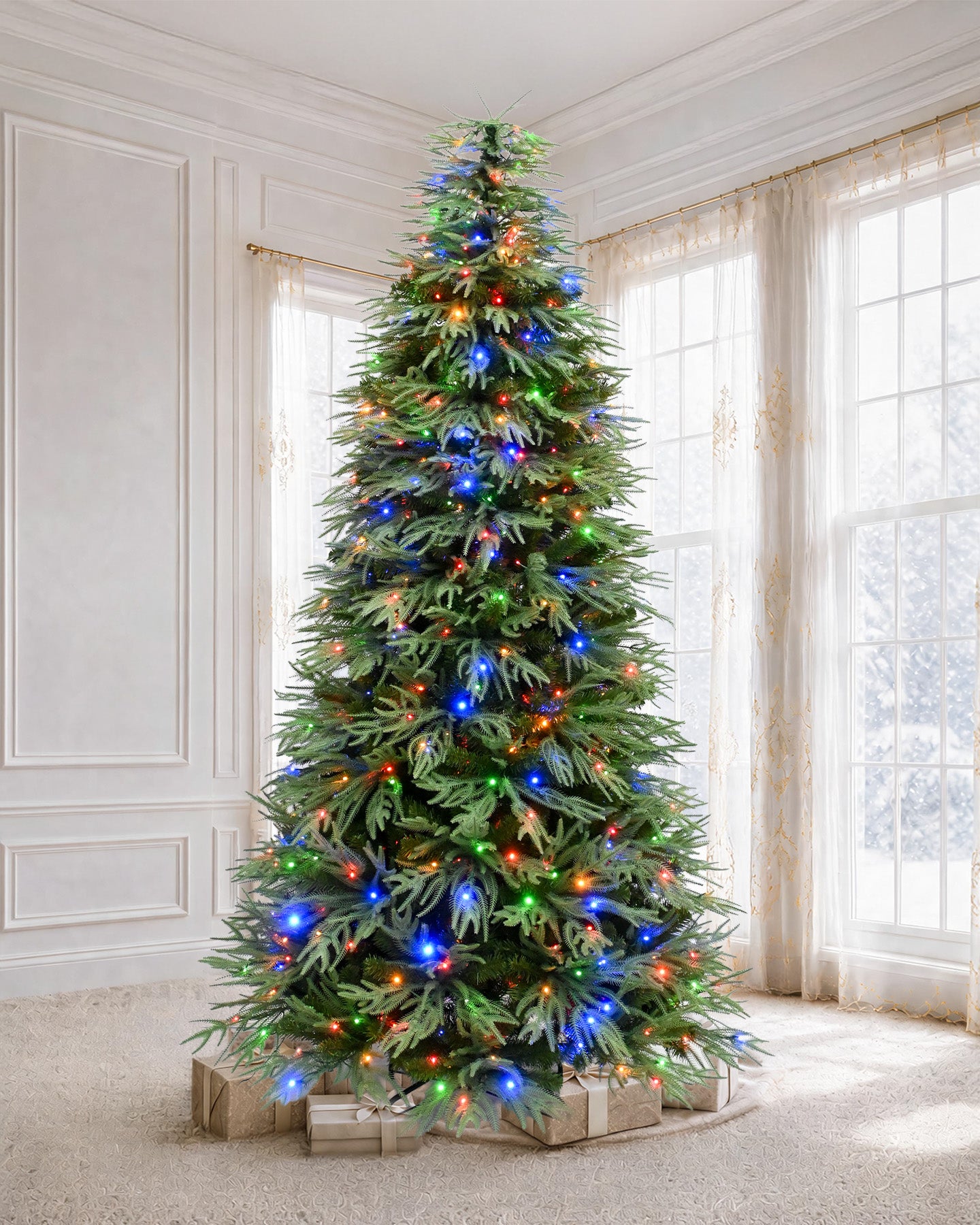 7.5' Northwood  Pre-Lit Fir Artificial Christmas Tree with 550 Warm White & Color LED Lights