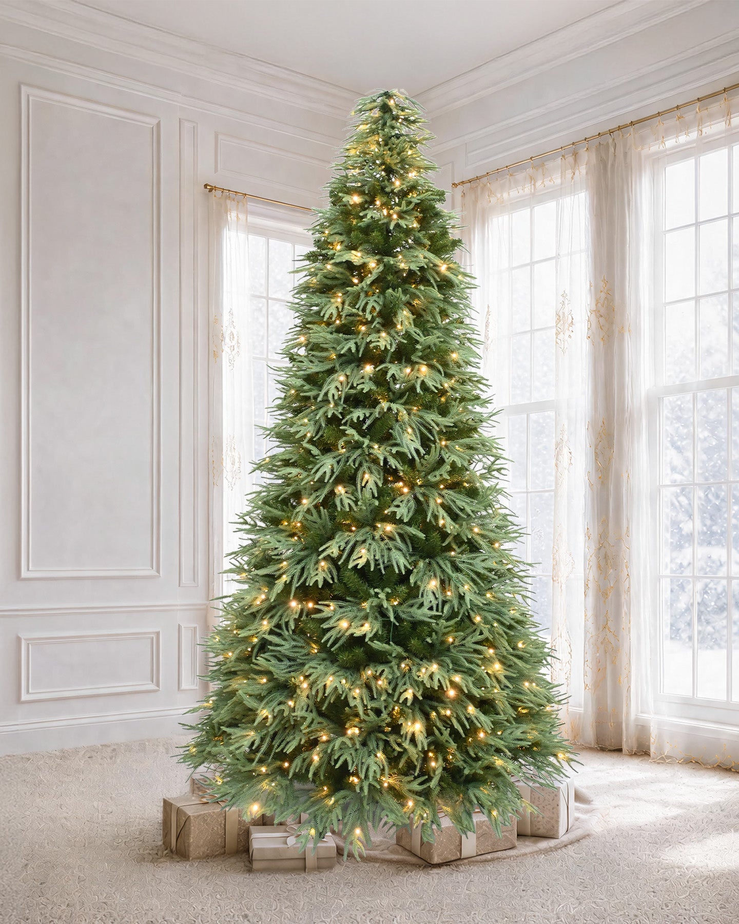 9' Northwood  Pre-Lit Fir Artificial Christmas Tree with 700 Warm White & Color LED Lights