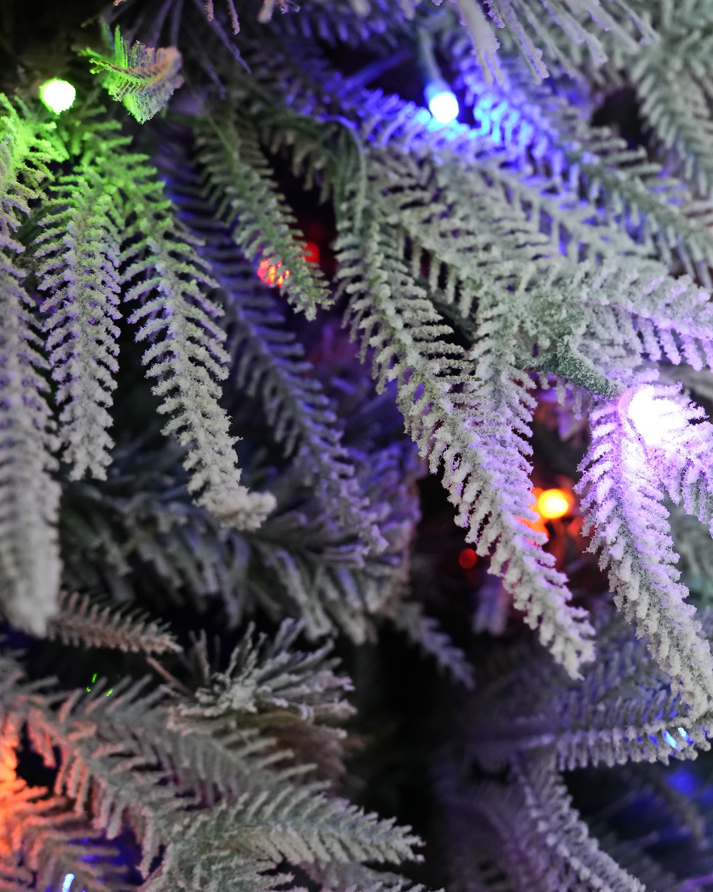 7.5' Winterpine Pre-Lit Frosted Pine Artificial Christmas Tree with 550 Warm White & Color LED Lights