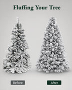 7.5' Winterpine Pre-Lit Frosted Pine Artificial Christmas Tree with 550 Warm White & Color LED Lights