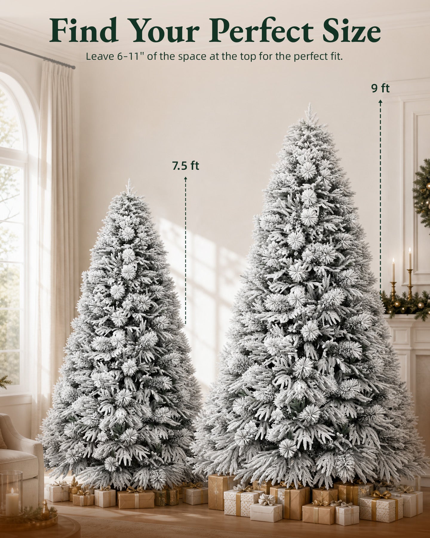 7.5' Winterpine Pre-Lit Frosted Pine Artificial Christmas Tree with 550 Warm White & Color LED Lights