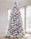 7.5' Winterpine Pre-Lit Frosted Pine Artificial Christmas Tree with 550 Warm White & Color LED Lights