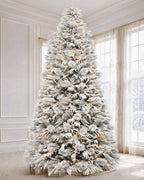 7.5' Winterpine Pre-Lit Frosted Pine Artificial Christmas Tree with 550 Warm White & Color LED Lights