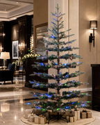 6.5' Keepsake Pre-Lit Layered Flocked Fir Artificial Christmas Tree with Warm White & Color LED Lights