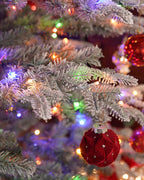 6' Keepsake Pre-Lit Layered Flocked Fir Artificial Christmas Tree with Warm White & Color LED Lights