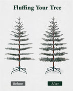 9' Keepsake Pre-Lit Layered Flocked Fir Artificial Christmas Tree with Warm White & Color LED Lights