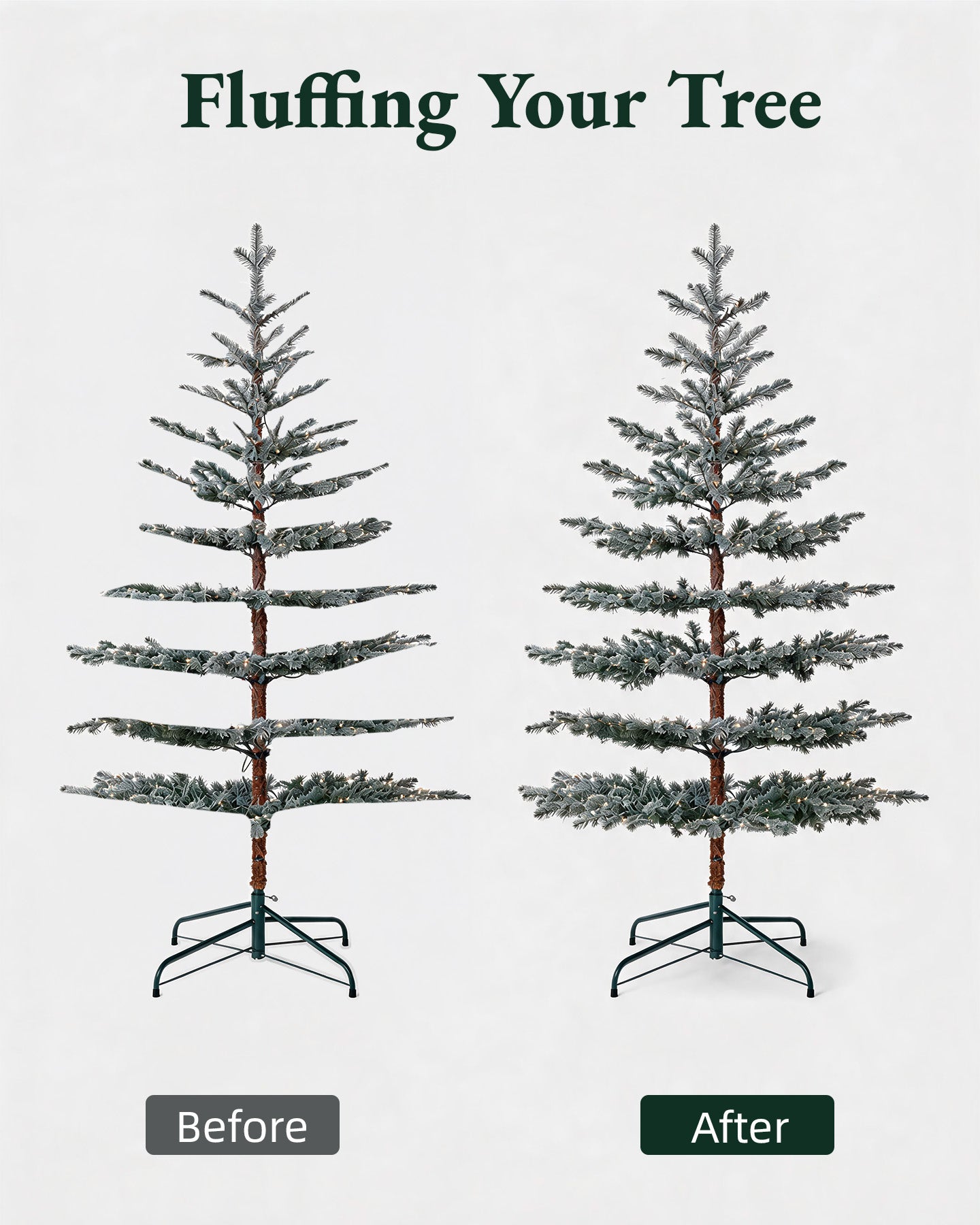 9' Keepsake Pre-Lit Layered Flocked Fir Artificial Christmas Tree with Warm White & Color LED Lights